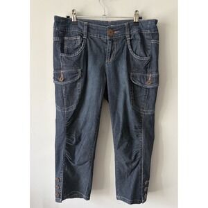 DKNY Dark Blue Denim Cargo Capris